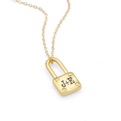 Beloved Initials Lock Necklace [18K Gold Plated]