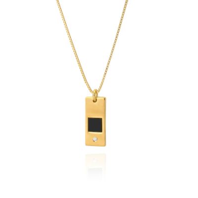 Collier Eliana Nano Bible avec Diamant - Vermeil 18ct
