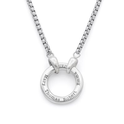 Collana con Nome del Padre con Catena a Forma di Cerchio Grande - Argento 925