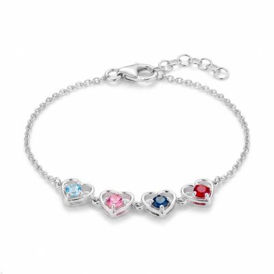 Ties of Love Frame Birthstone Bracelet [Silver]