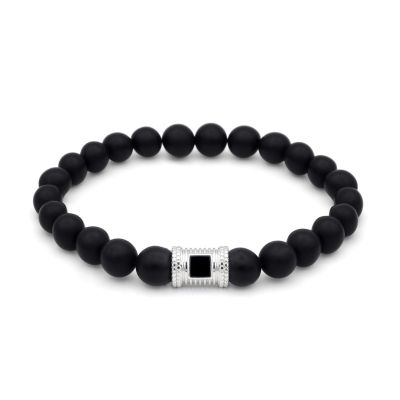 Bracelet Homme en Onyx Noir avec Nano Bible