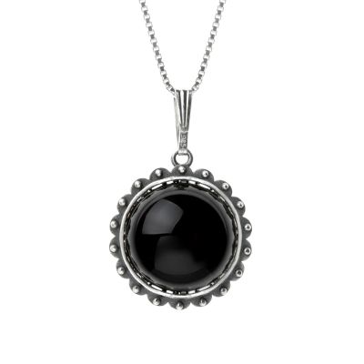 Sphären des Lebens Halskette mit Onyx [Sterlingsilber]