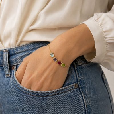 Dazzling Love Cascade Birthstone Bracelet [18K Gold Vermeil]