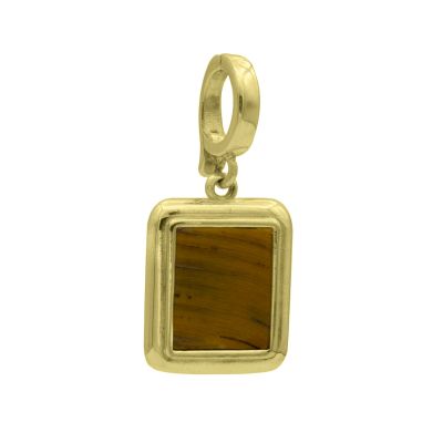 Braunes Tigerauge Anhänger [750er Gold Vermeil]