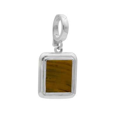 Brown Tiger Eye Charm [Sterling Silver]