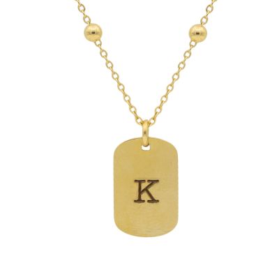 Sternlicht Tag Kette mit Buchstaben [750er vergoldet] 