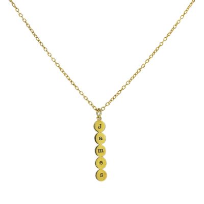 Collar Personalizado con Iniciales de Burbuja (Bañado en Oro)