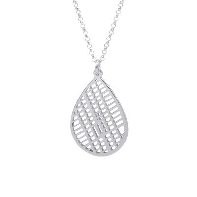 Beliebter Ort Kette mit Kartenanhänger [Silber]