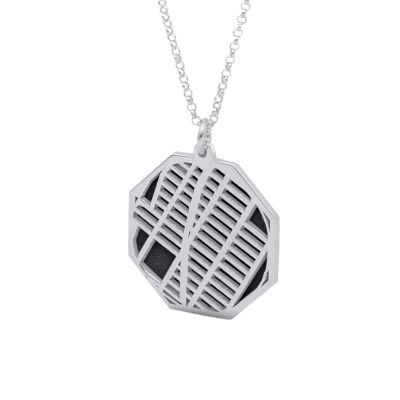 Family Paths Silhouette Map Necklace [Sterling Silver]