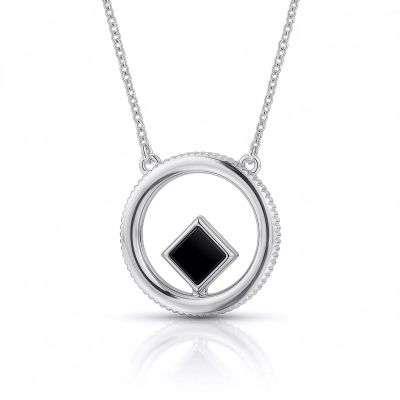 Textured Circle Necklace with Nano Bible