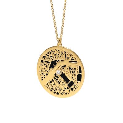 Precious Spot Map Silhouette Necklace [18K Gold Plated]