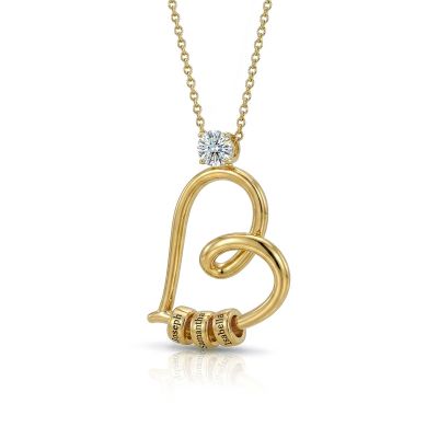 Ties of the Heart Name Necklace with 1ct Diamond [18K Gold Plated]