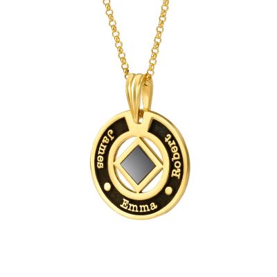 Collier Prénom Halo avec Nano Bible [Plaqué Or 18ct]
