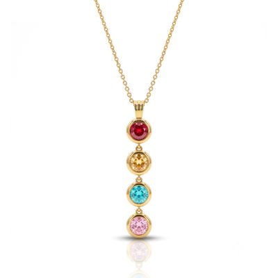 Talisa Stars Birthstone Cascade Necklace [18K Gold Vermeil]