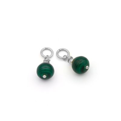 Clear Malachite Drop Earring Charm [Sterling Silver]