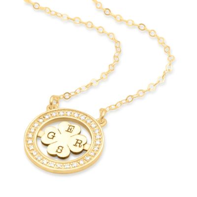 Clover of Hearts Initials Necklace [18K Gold Plated]