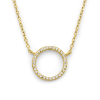 Pavé Circle Necklace [18K Gold Plated]