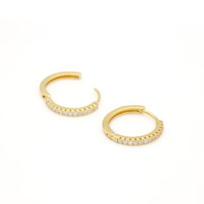 Hoop Crystals Earrings [18K Gold Plated]
