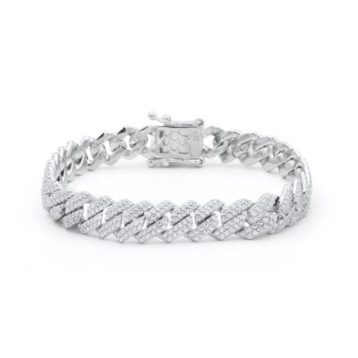 Sparkling Cuban Chain Bracelet [Sterling Silver]