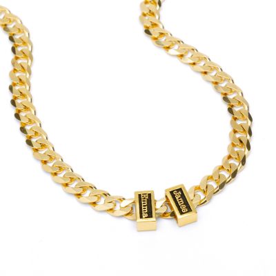 Cuban Link Chain With Names - 8mm [18K Gold Vermeil]