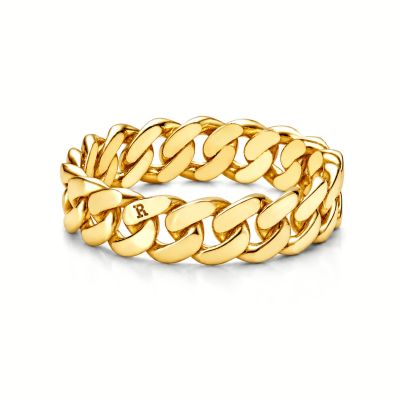 Cuban Link Chain Ring -18K Gold Plated