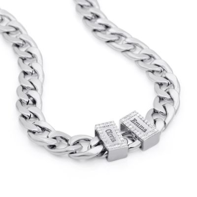 Iced Out Kette mit Namen - Kubanische Panzerkette