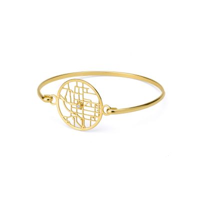 Precious Spot Map Bangle Bracelet [18K Gold Plated]