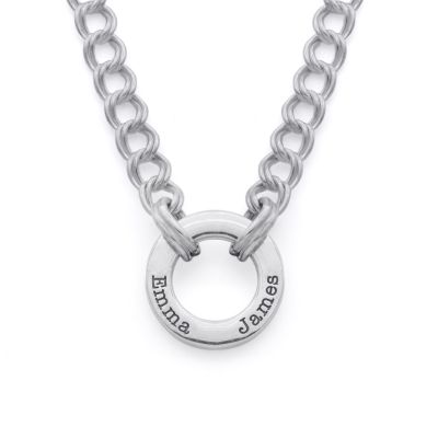 Collana Cerchio di Famiglia a Catena di Cordolo [Argento 925]