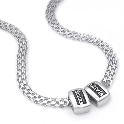 Emily Milanaise Kette mit Gravur [Sterlingsilber] 