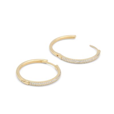 Dazzling Hoop Crystal Earrings [18K Gold Vermeil]