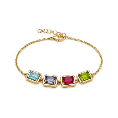 Dazzling Love Cascade Birthstone Bracelet [18K Gold Vermeil]