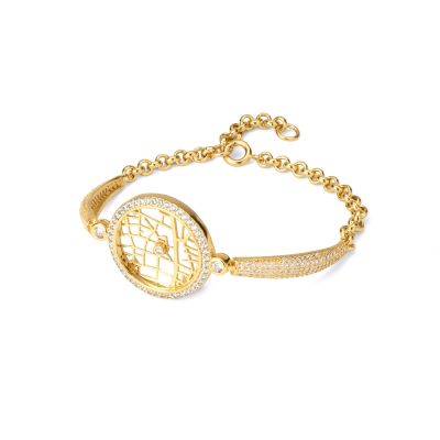 Precious Spot Map Bracelet with Crystals [Gold Plated]