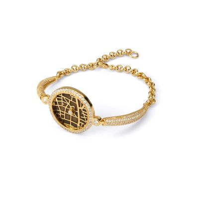 Precious Spot Silhouette Map Bracelet with Crystals [Gold Plated]
