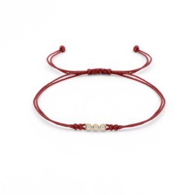 Talisa Stars Diamond Bracelet - Red String [14 Karat Gold]-2