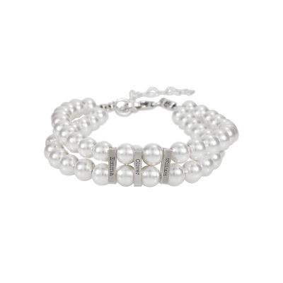 Pearl Duo Layered Name Bracelet [Sterling Silver]