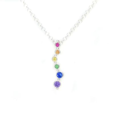 Collar Arcoíris Corriente de Amor [Plata de Ley]