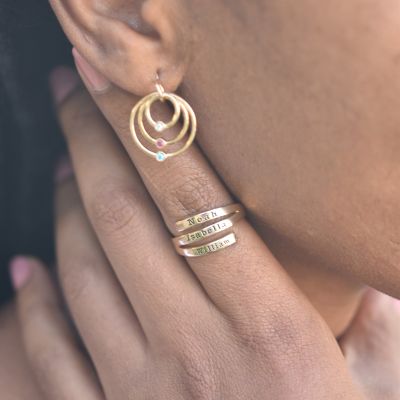 Anillo Cisne con Nombre - 3 Nombres [Bañado en Oro de 18K]