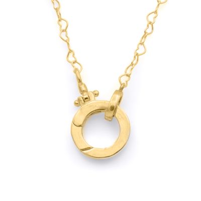 Collana a Catena Emma Cerchio Cuore [Placcata Oro 18K] - Con Ciondoli Personalizzabili