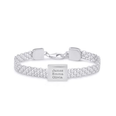 Verzaubertes Milanaise Armband mit Gravur [Sterlingsilber]