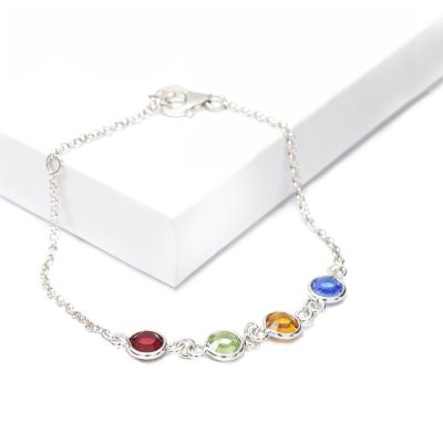 Enchanted Charms Birthstone Anklet [Sterling Silver]