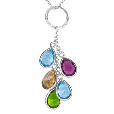 Collier Cercle Enchanté avec Pierres de Naissance [Argent 925]