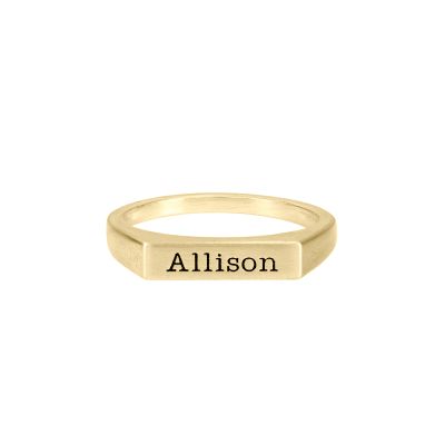 Bague Équilibre avec Nom [Plaqué Or 18ct]