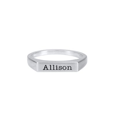 Bague Équilibre avec Nom [Argent 925]