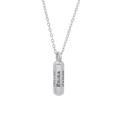 Collier Barre Éternité avec Prénoms [Argent 925]