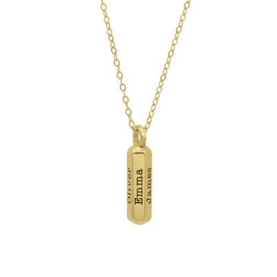 Collana con Nome a Barra dell'Eternità [Placcata Oro 18 Carati]