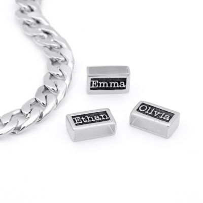 Charm Prénom Supplémentaire pour Chaîne à Maillons Cuban – Argent