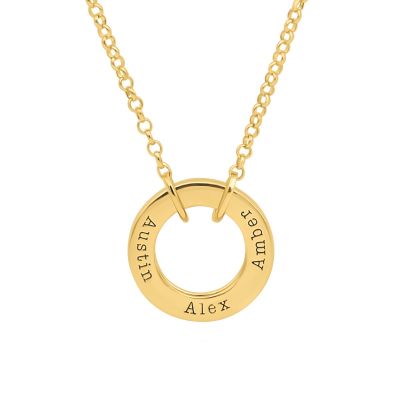 Helena Circle Name Necklace - Classic Chain [18K Gold Vermeil]