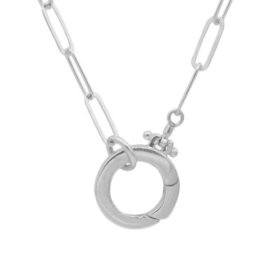 Collana Emma a Graffette a forma di Cerchio [Argento 925] - Charms con il Nome