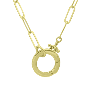 Collier Cercle Emma [Maille Trombone / Plaqué Or 18ct] - avec Charms Gravés