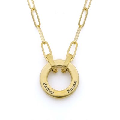 Familienkreis Ankerkette mit Gravur [750er Gold Vermeil]